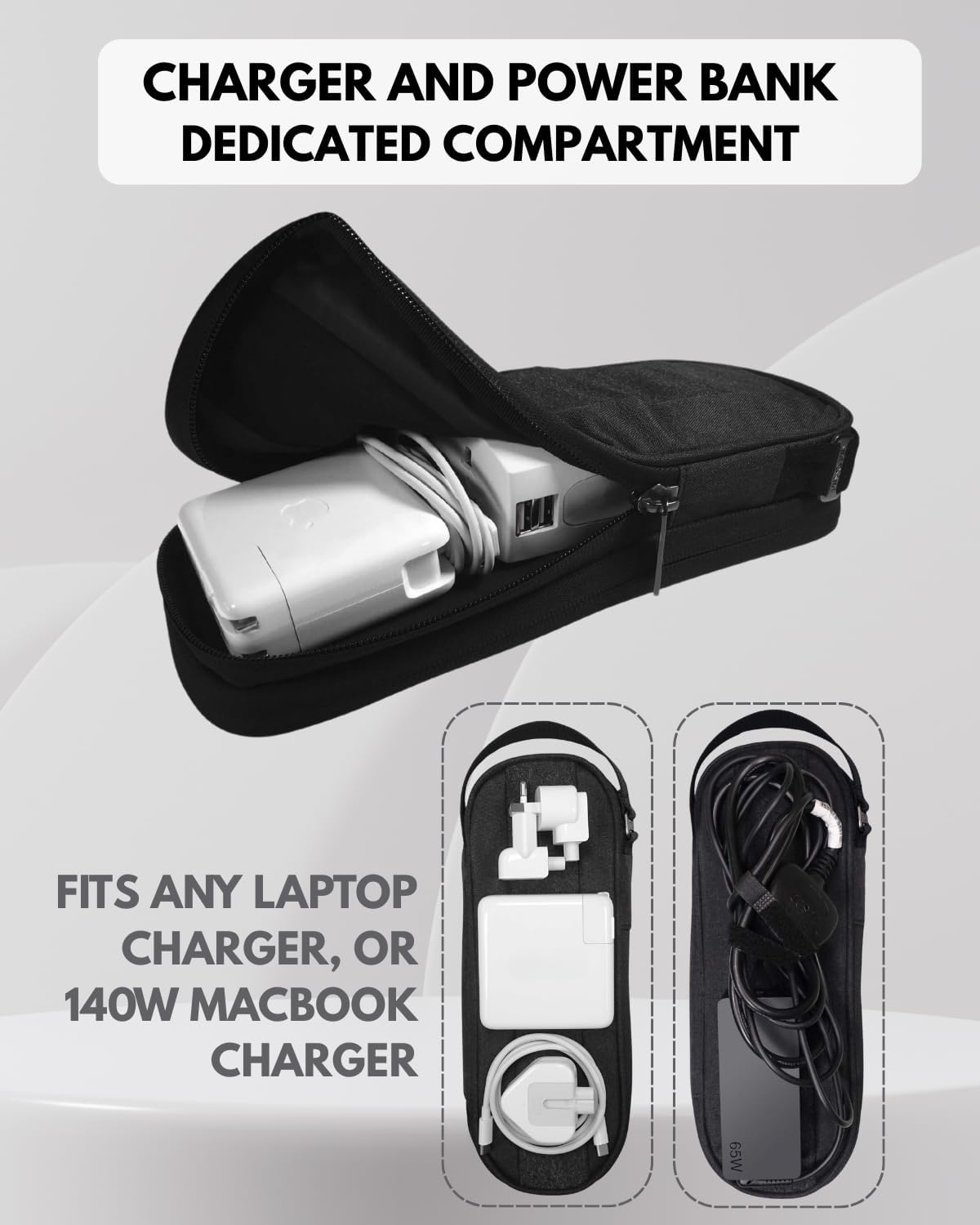 SIDE BY SIDE Electronics Organizer Travel Case for Cables, Charger,...