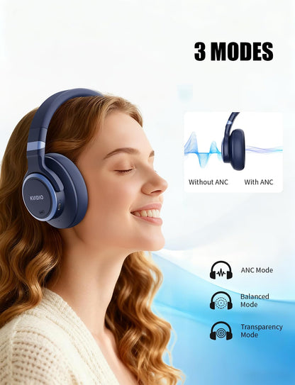 KVIDIO Auriculares con cancelación activa de ruido, 70 horas de rep...
