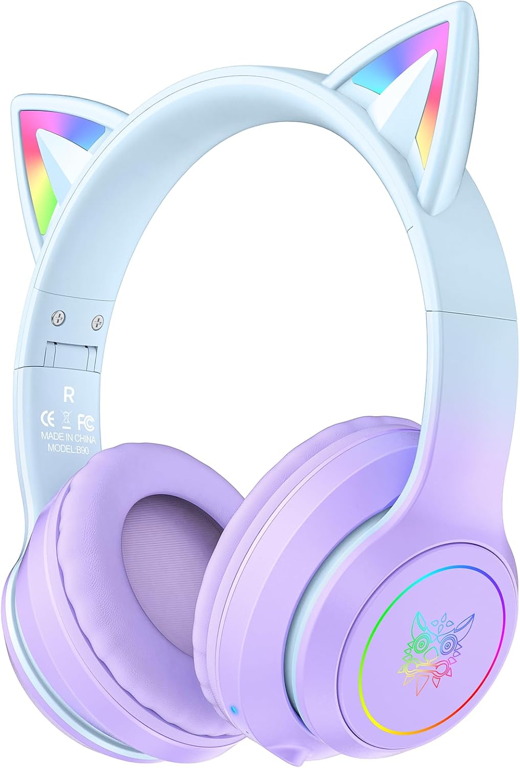 ONITOON Auriculares Bluetooth de oreja de gato con micrófono para n...