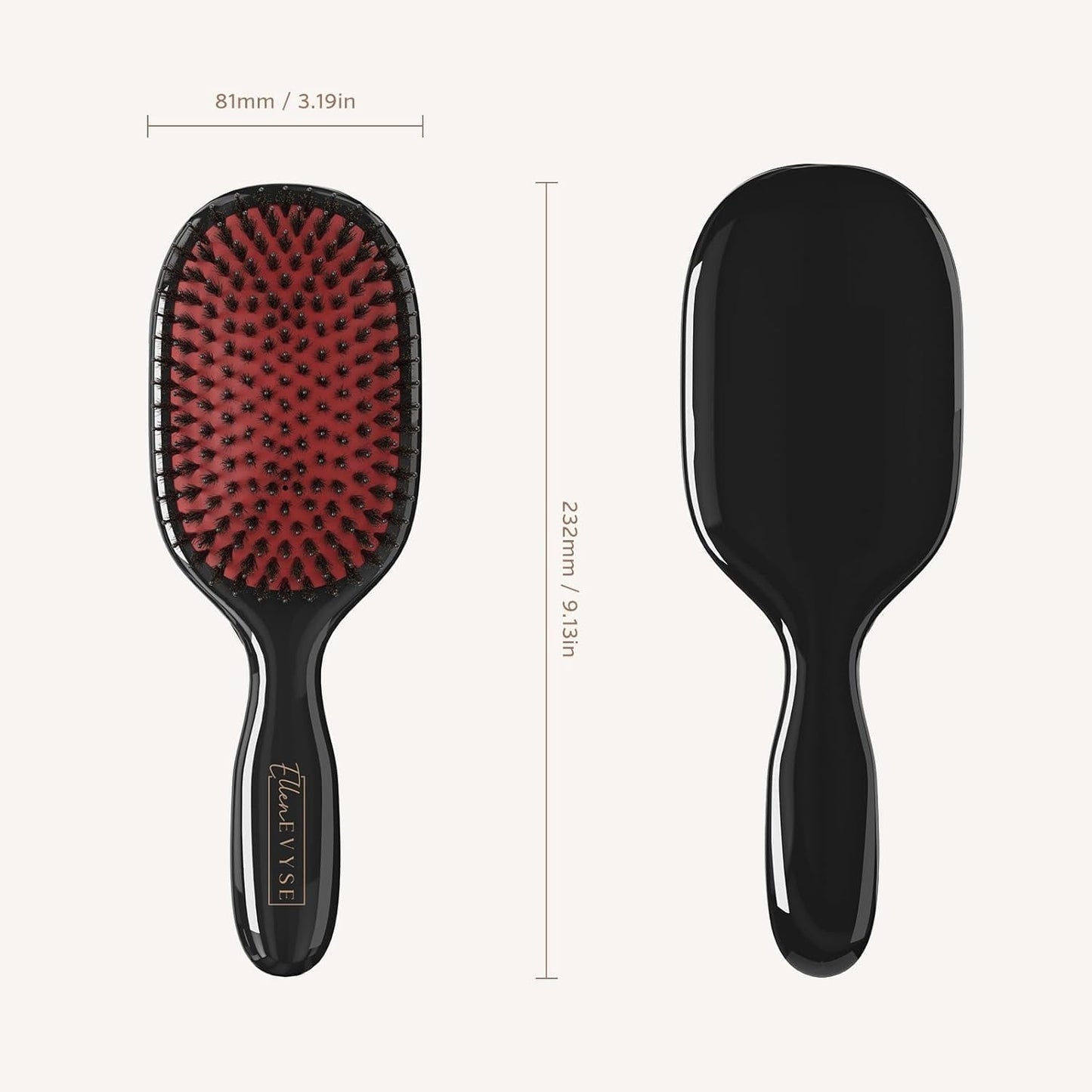 Cepillo de cerdas de jabalí, pines de nylon suaves y cerdas de jabalí para alisar, desenredar, cerdas suaves que reducen la rotura y mejoran el brillo, cepillo para mujeres, hombres