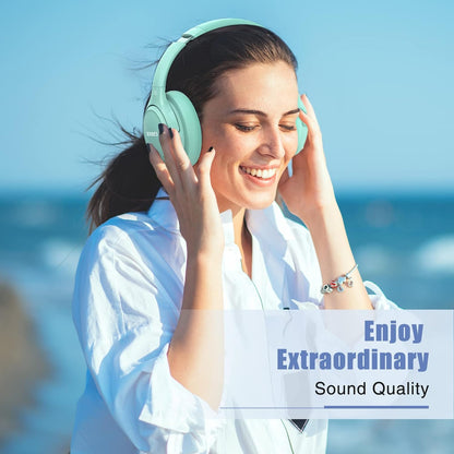 BERIBES Auriculares Bluetooth sobre la oreja, tiempo de reproducció...