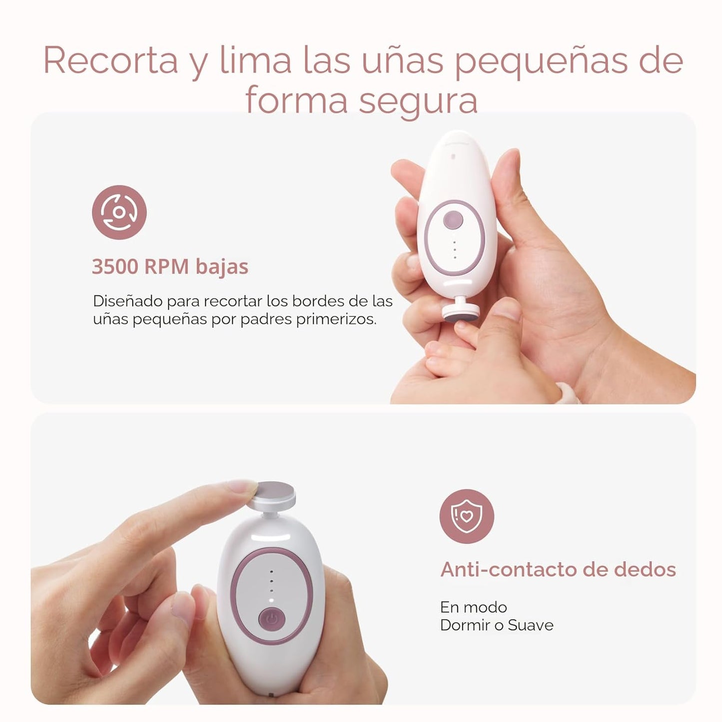 Momcozy Lima eléctrica de uñas para bebé, recortadora de uñas eléct...