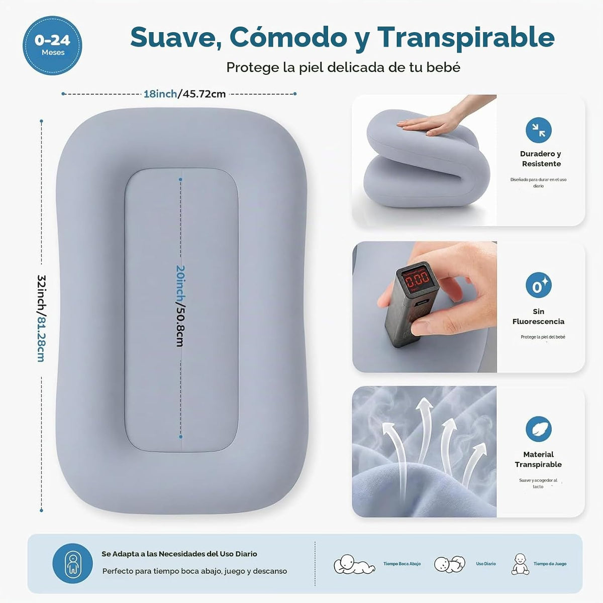 Mapotf Tumbona para recién nacidos de 0 a 24 meses - Baby Essential...