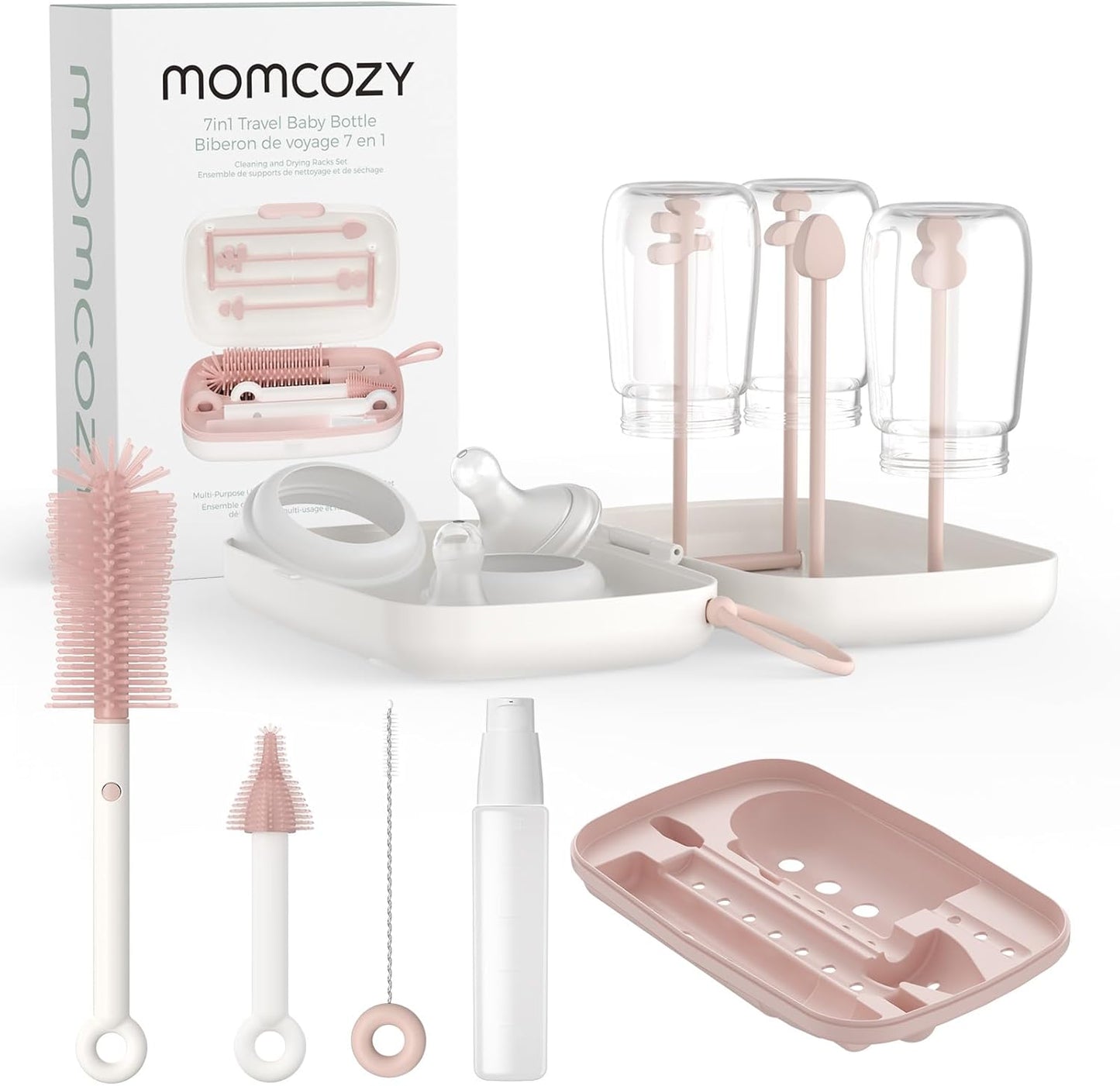 Momcozy Juego de Cepillos para Biberones, Kit Limpiador con Cepillo...