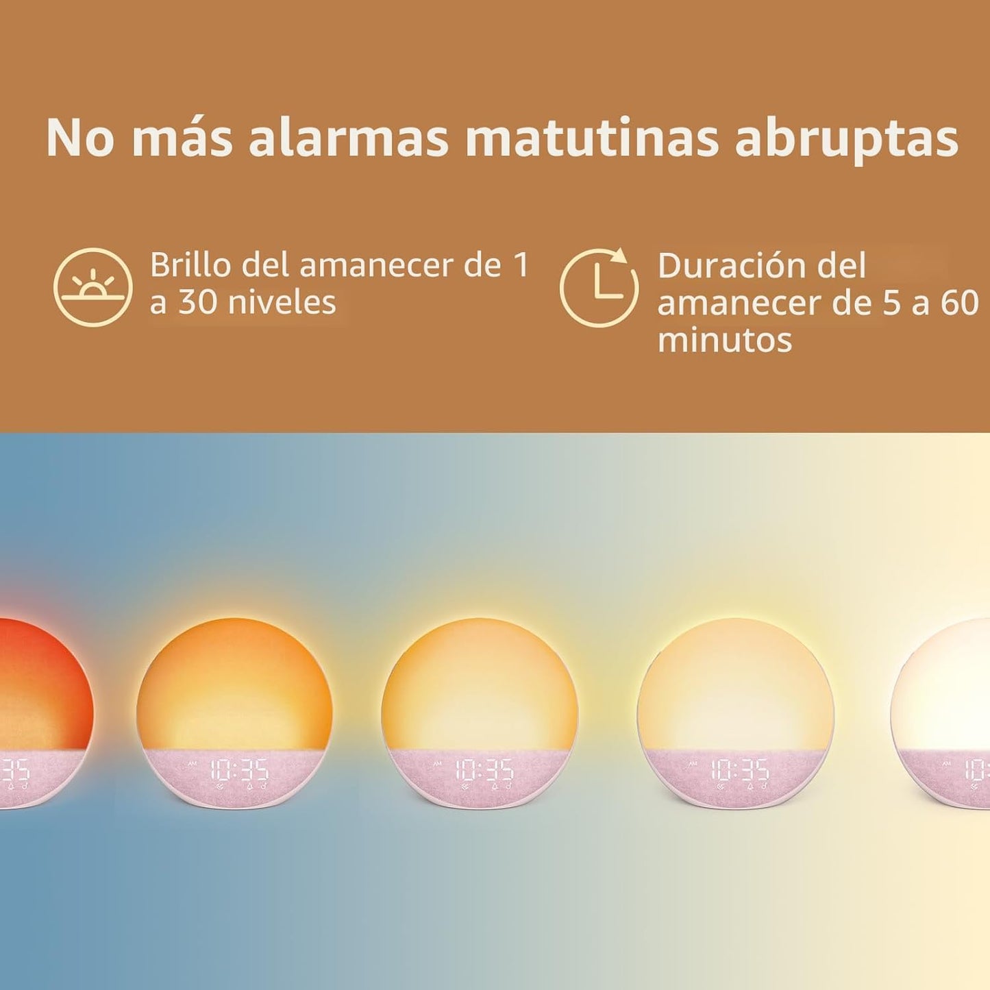 Odokee Reloj despertador Sunrise Máquina de ruido blanco: luz natur...