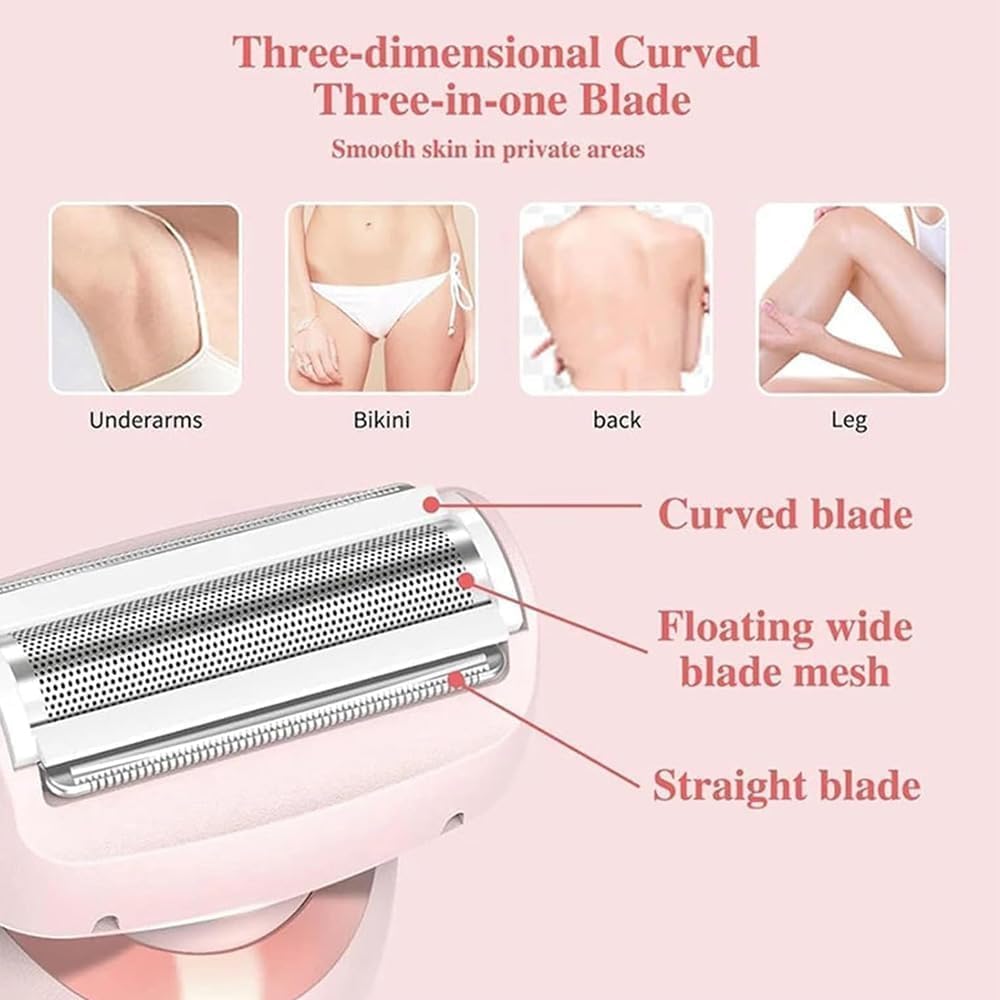Maquinilla de afeitar eléctrica para mujer, removedor de pelo recar...