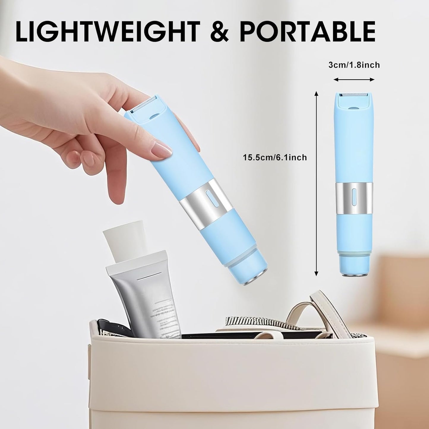 Qreeyx Afeitadora eléctrica de doble cabeza para mujer, IPX4, imper...