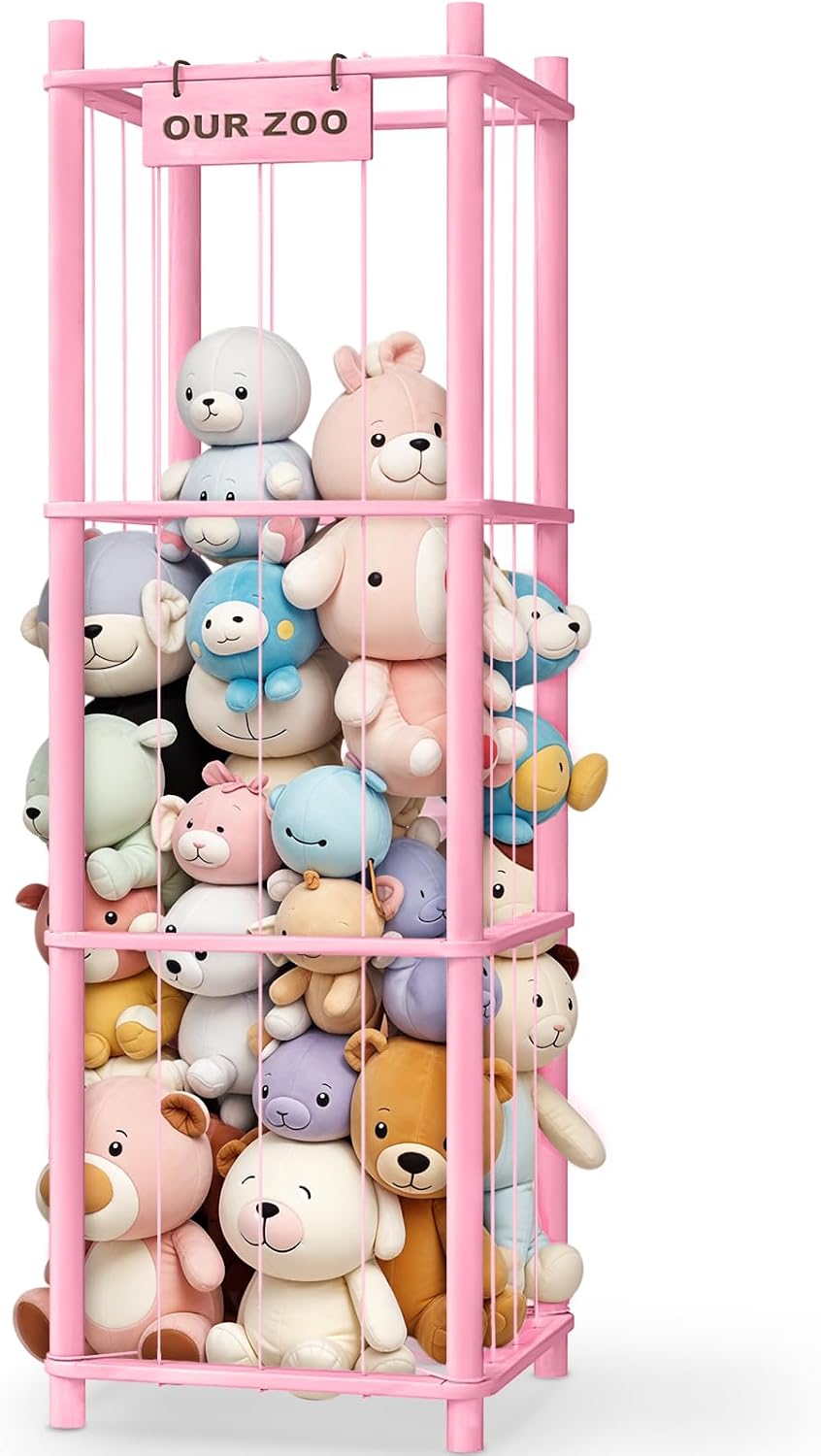 Woodure Almacenamiento y Organizador de Animales de Peluche, Soport...