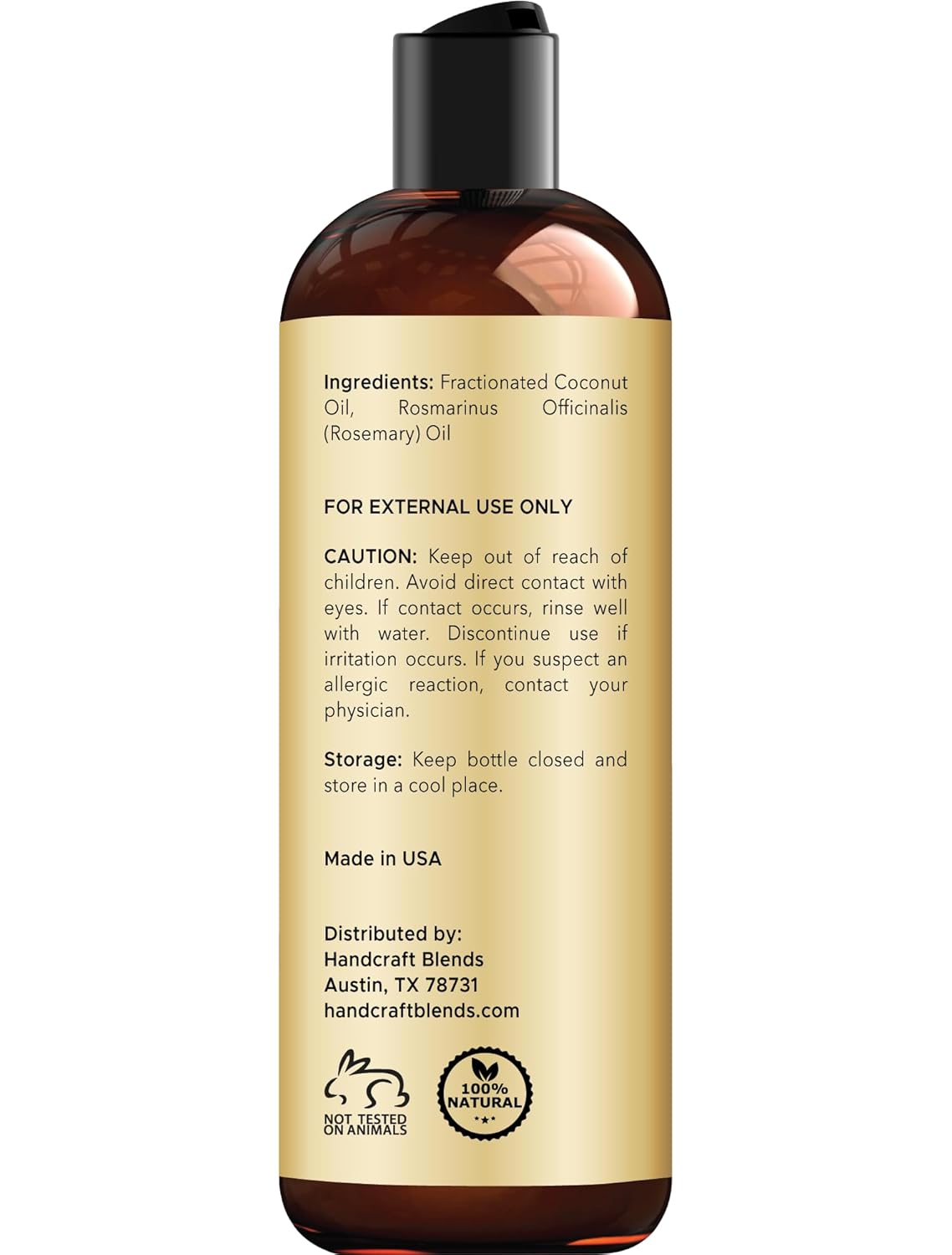 Handcraft Blends Aceite de Coco Fraccionado Infundido con Romero -...