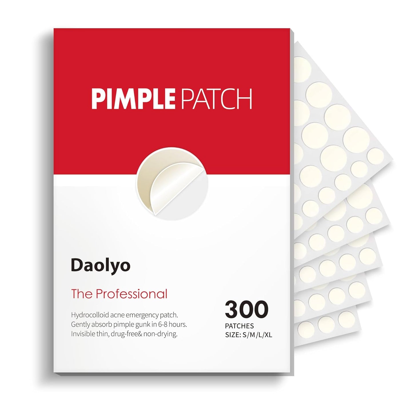 Daolyo - Parches para espinillas para la cara, 4 tamaños 300 unidad...
