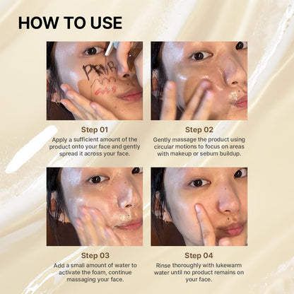 Primera (PRMR Oil to Foam Cleanser Aceite coreano de limpieza profunda, removedor de maquillaje diario, puntos negros, eliminación de polvo y suciedad, limpieza de poros, ácido hialurónico, limpieza