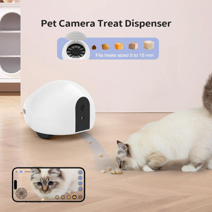 pumpkii Cámara para gatos con juguete puntero interactivo, robot mó...