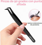 VEYES INC Pinzas de pestañas para extensiones de pestañas, pinzas d...