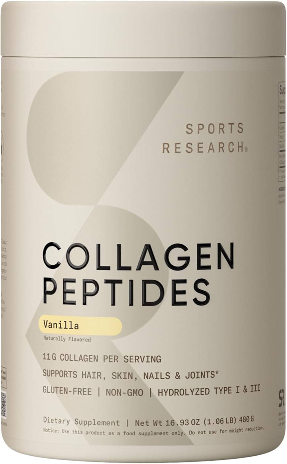Sports Research Péptidos de colágeno \u2013 Polvo de proteína de co...
