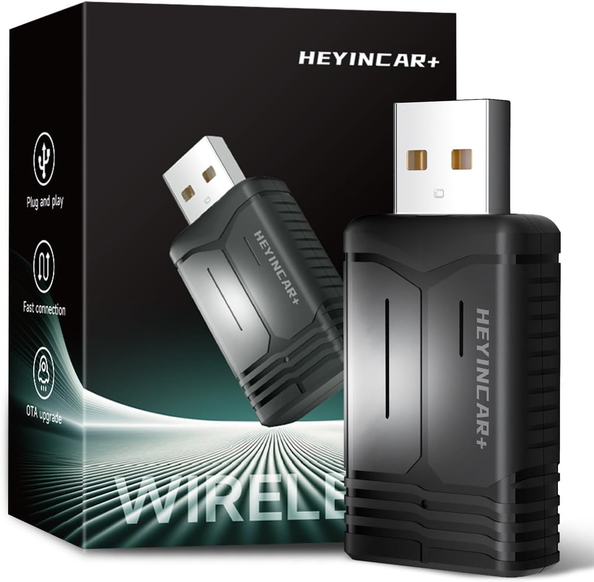 H-Air - Adaptador inalámbrico CarPlay y Android Auto, actualización 2025, dongle USB Plug & Play, convierte CarPlay Auto con cable a inalámbrico, sin latencia, conexión rápida, para