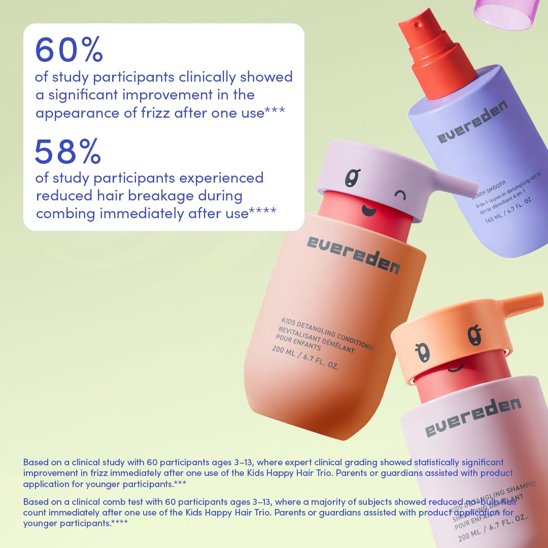 Evereden Juego de champú, acondicionador y gel de baño para niños,...