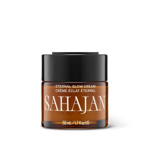 Sahajan Crema Eternal Glow con vitamina C, bakuchiol, ceramidas + azafrán | Hidratante ayurvédico ligero clínicamente probado | Barrera de humedad, líneas finas y arrugas | 1.7 onzas