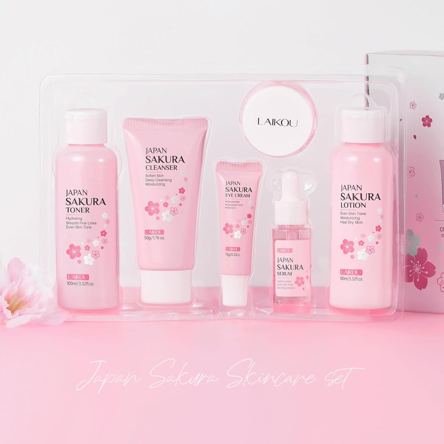 Set de cuidado de piel LAIKOU JAPAN SAKURA para mujeres, regalos de...