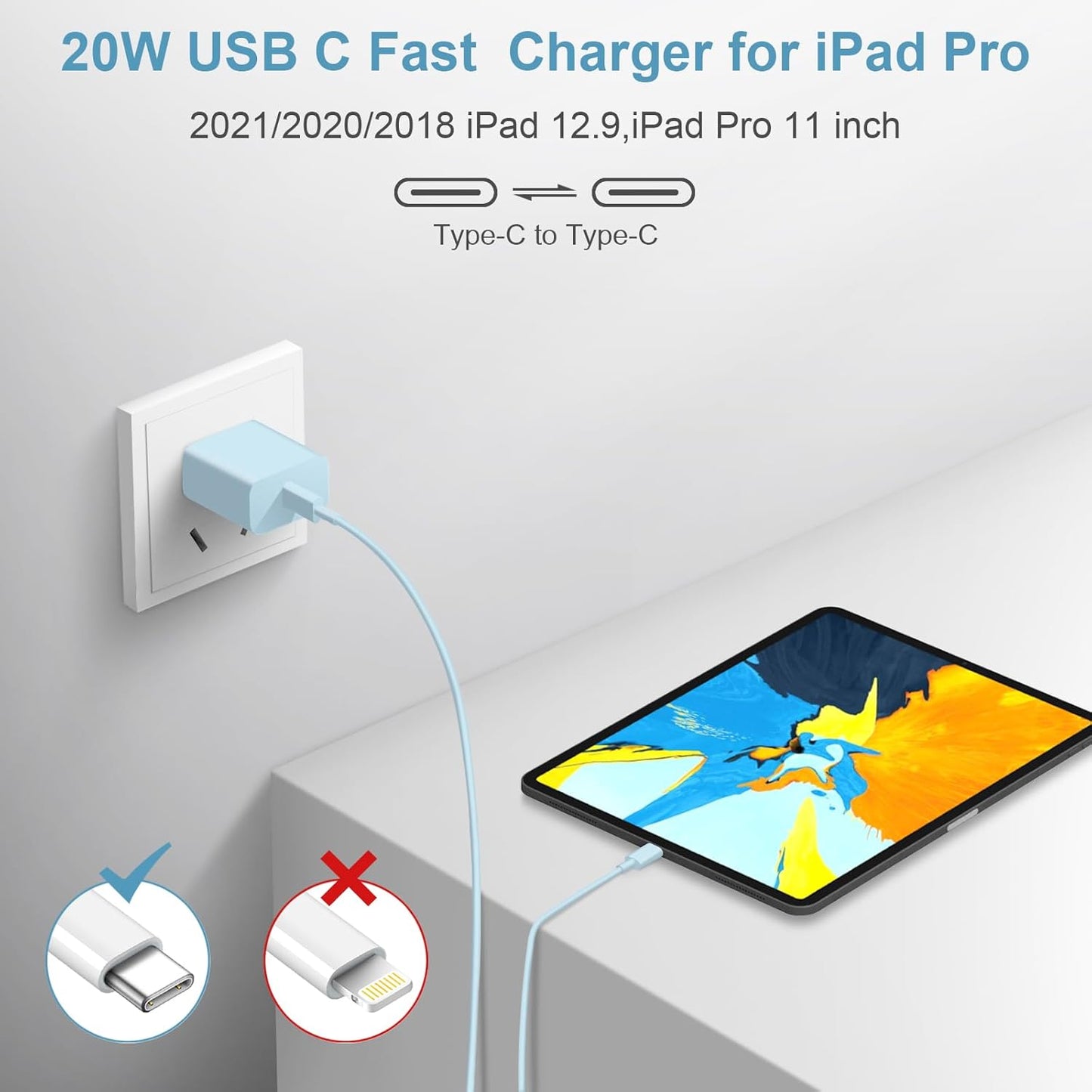 Cargador para iPhone de carga rápida de 10 pies para iPhone 17, 16,...