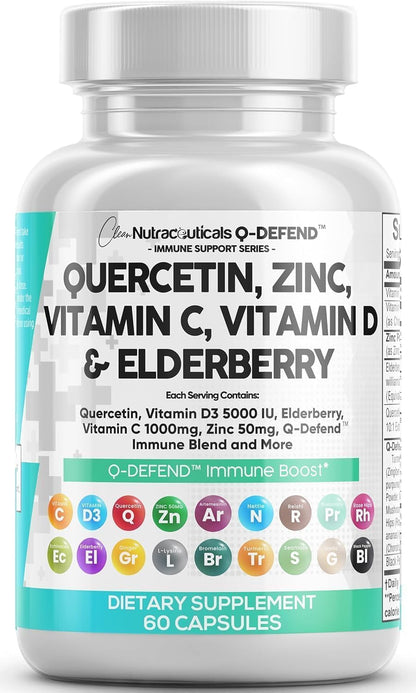 Suplemento de quercetina Q Defend con zinc, vitamina C, vitamina D,...