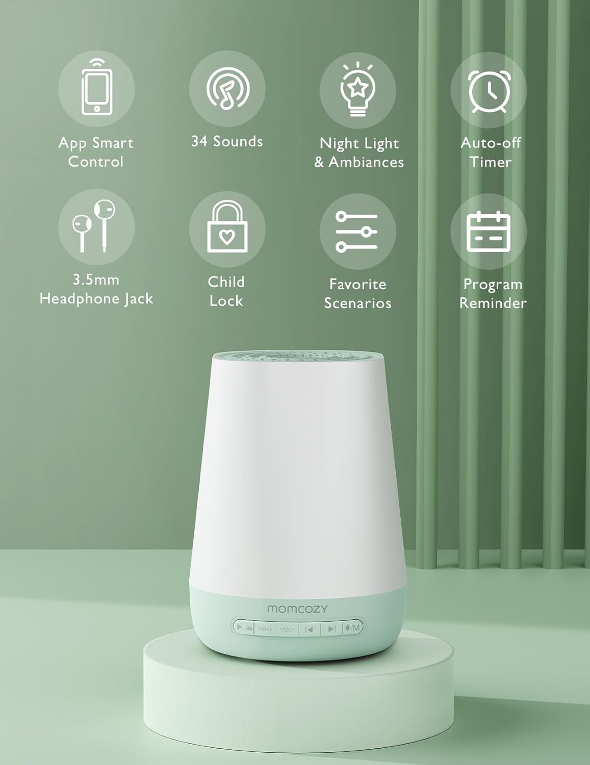 Máquina de Sonido para Bebés, Máquina de Ruido Blanco Momcozy para...