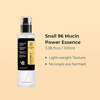 Suero facial de caracol – 96% de mucina de caracol para hidratación y antienvejecimiento – 3.4 fl oz de suero facial