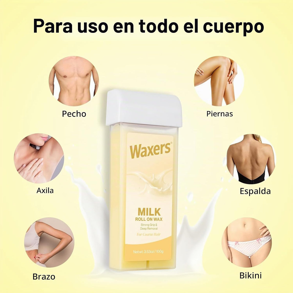 Waxers Kit de Cera con Rodillo Kit de Cera Roll-on para Depilación...