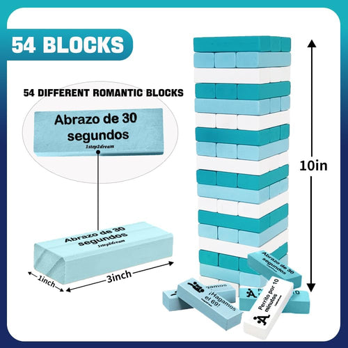 1step2dream Juego de pareja española para adultos, bloques a