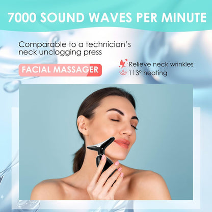 Masajeador facial con terapia de luz roja para cara y cuello, varit...