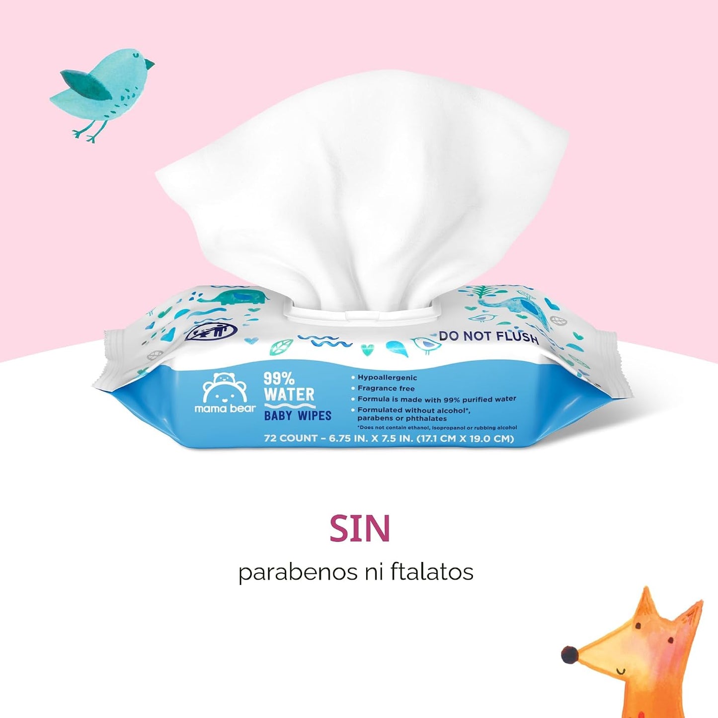 Marca Amazon \u2013 Mama Bear - Toallitas para bebés 99% de agua, h...