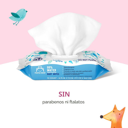 Marca Amazon \u2013 Mama Bear - Toallitas para bebés 99% de agua, h...