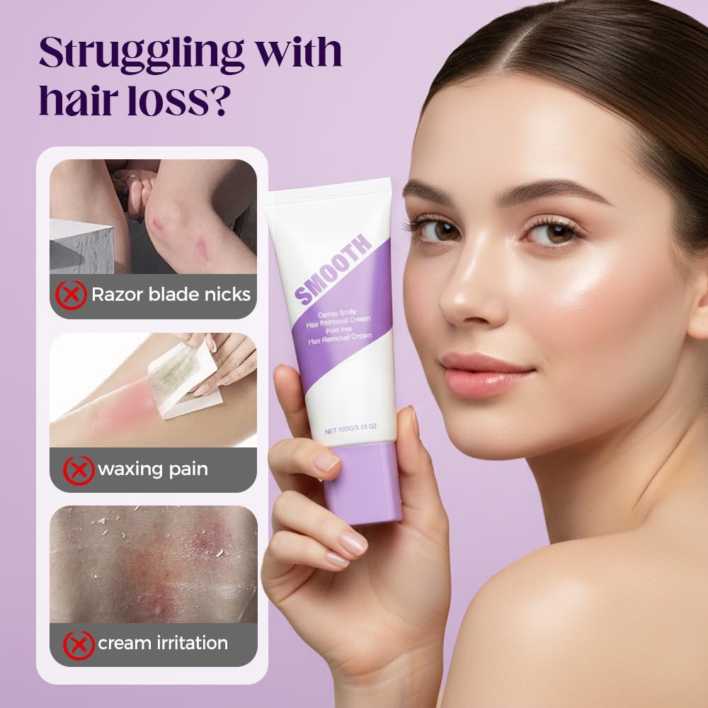 Crema depilatoria, spray de depilación suave, kit de depilación cor...