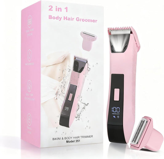 Recortadora de bikini 2 en 1 para mujer, maquinilla de afeitar eléc...