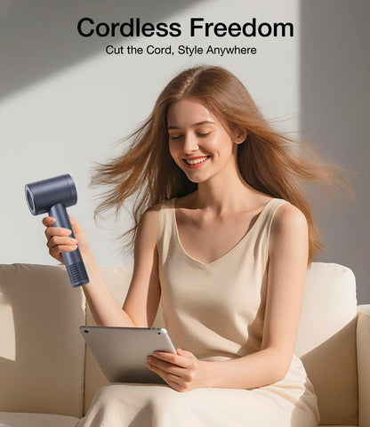 Secador de pelo inalámbrico de 15000 mAh recargable con pantalla di...