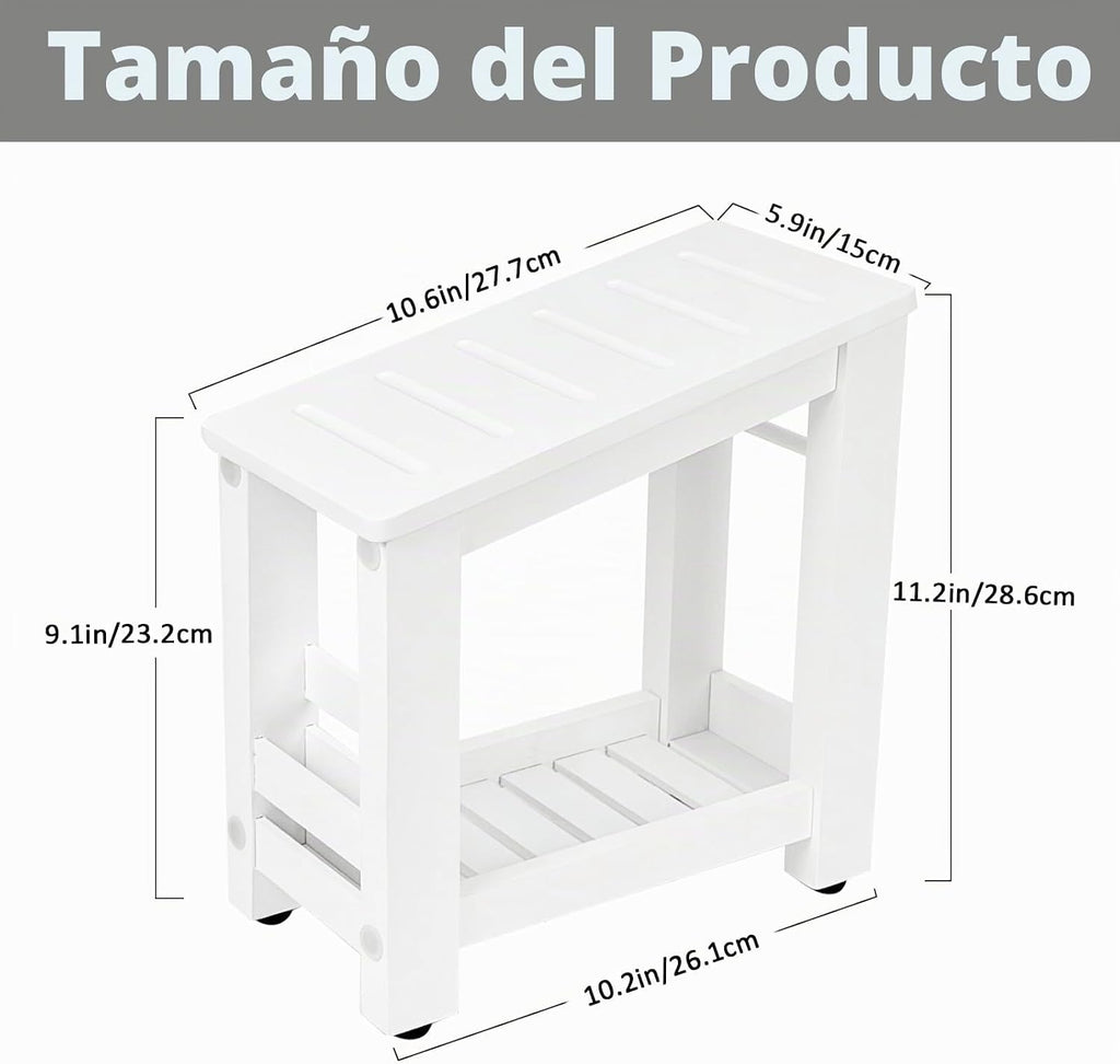 Forest Manor Reposapiés de ducha de bambú blanco para afeitarse pie...
