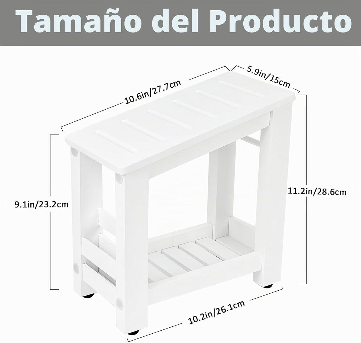 Forest Manor Reposapiés de ducha de bambú blanco para afeitarse pie...