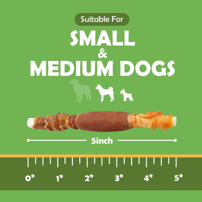 MON2SUN Golosinas para Perros, Cuero Crudo Envuelto de Triple Sabor...