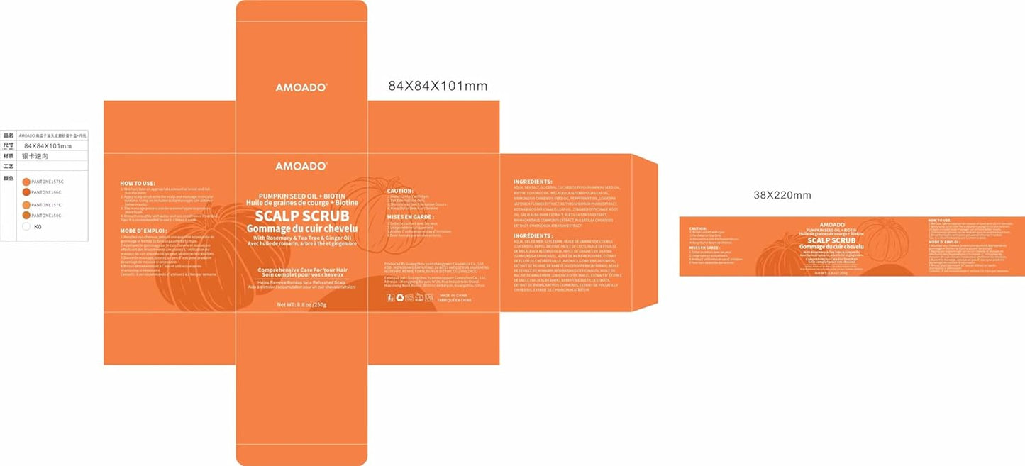 Exfoliante para el Cuero Cabelludo, Exfoliante para el Cuero Cabelludo con Aceite de Semilla de Calabaza con Biotina y Romero, Desintoxicante del Cuero Cabelludo Sin Sulfatos para Cuero