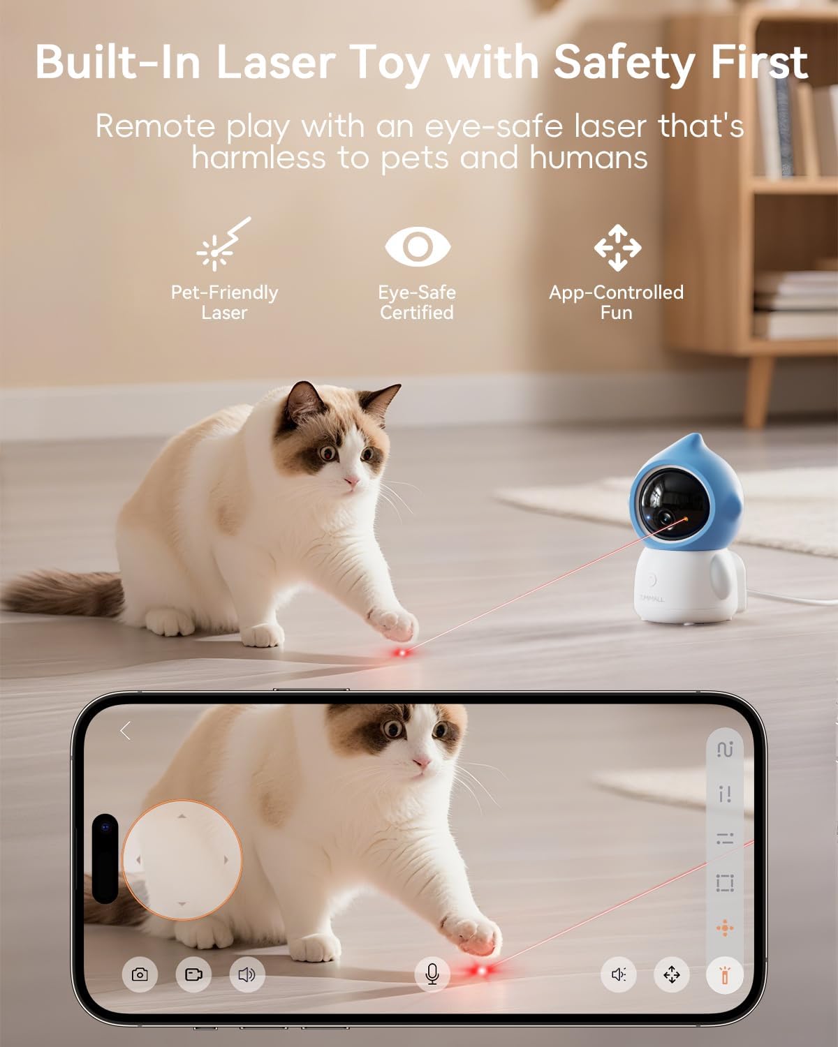 ZUMIMALL Cámara para mascotas para interiores, cámara WiFi 5G\/2.4G...
