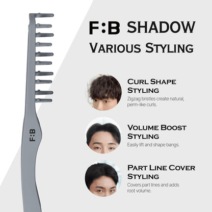 FORBEAUT Shadow - Cepillo de pelo para hombre, diseño curvado ventilado, hace que los hombres se sientan más cómodos, el cabello frontal añade volumen, expresión de textura, efecto ondulado