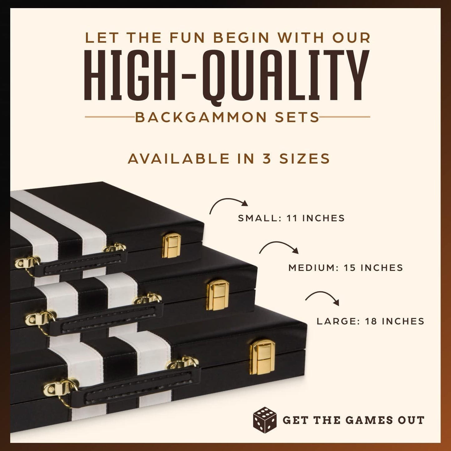 Get The Games Out - Juego de backgammon con maletín de mesa clásico...