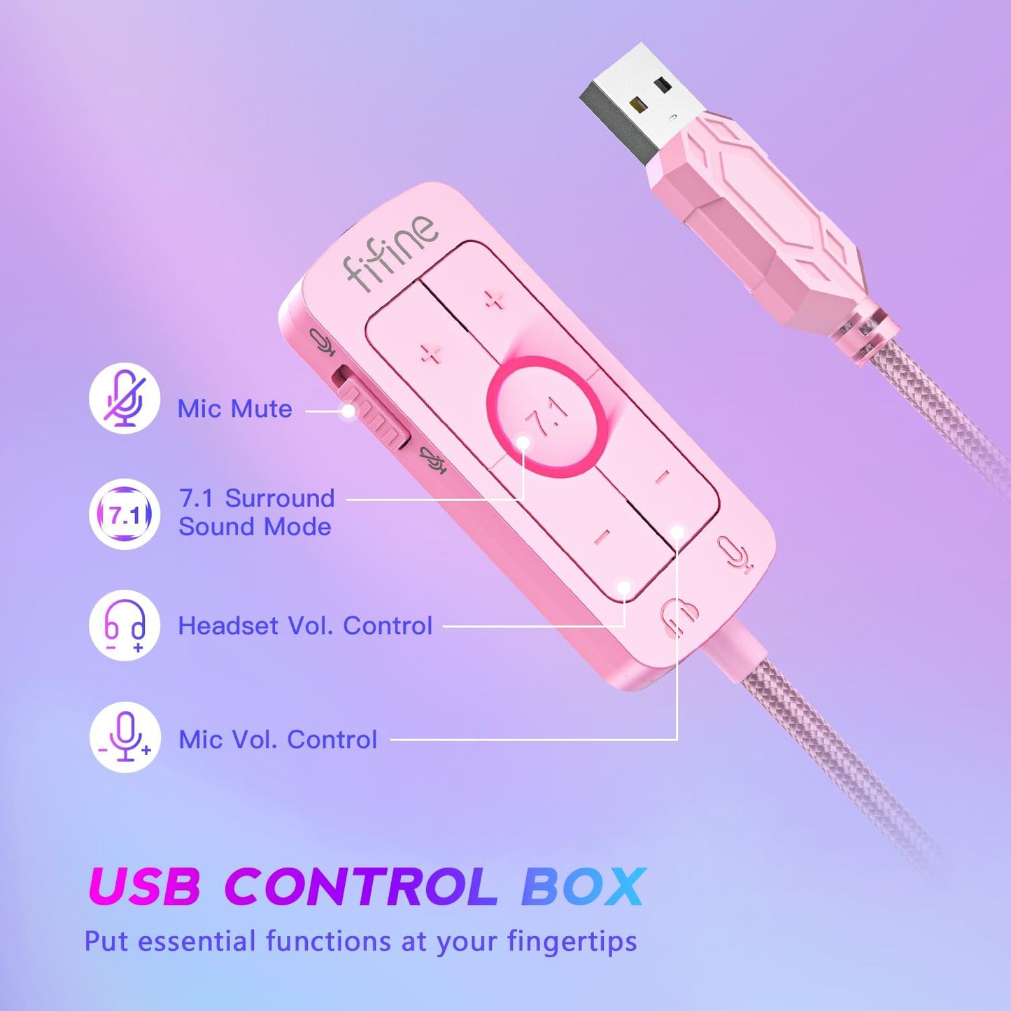 FIFINE Auriculares USB para juegos, auriculares con cable sobre la...