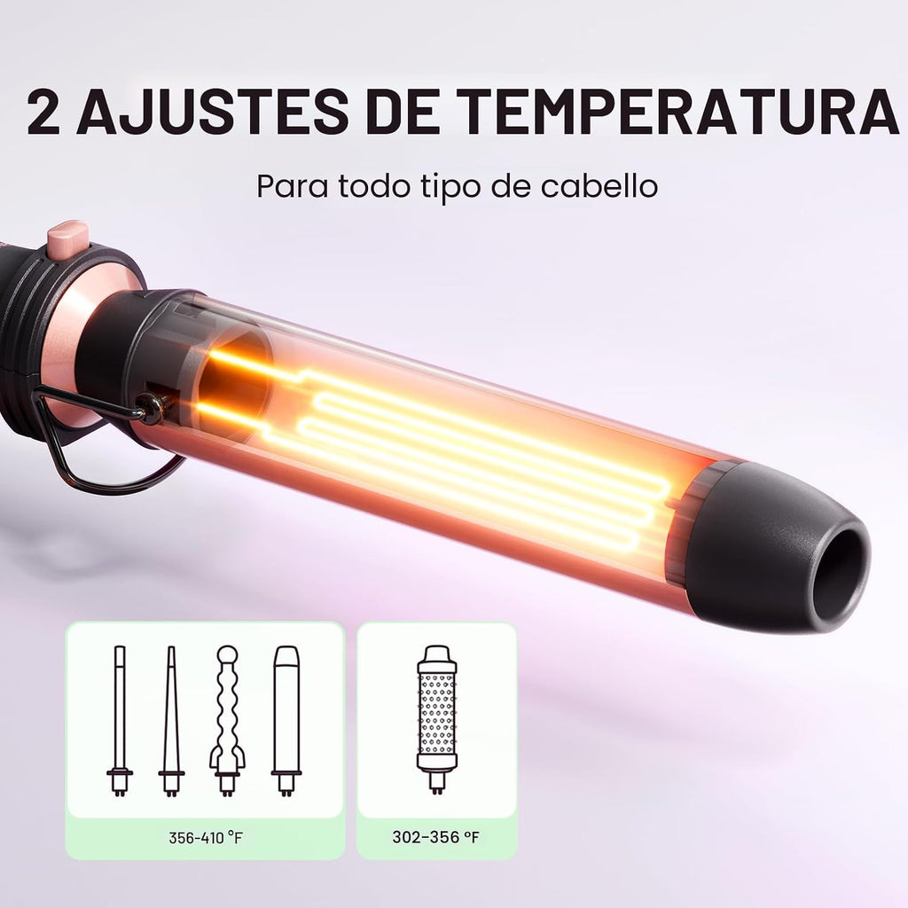 Wavytalk Juego de varita rizadora 5 en 1 con cepillo térmico y barr...
