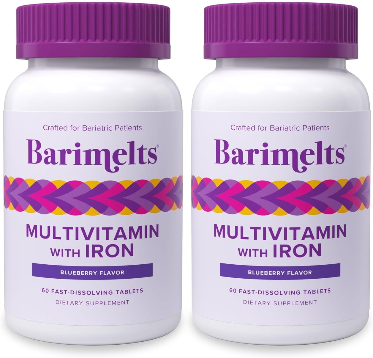 BariMelts Multivitamínico bariátrico con hierro, suministro para 2...