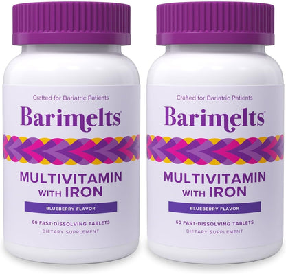 BariMelts Multivitamínico bariátrico con hierro, suministro para 2...