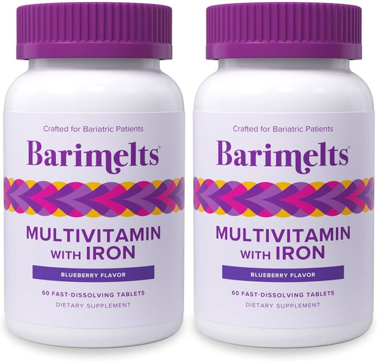 BariMelts Multivitamínico bariátrico con hierro, suministro para 2...