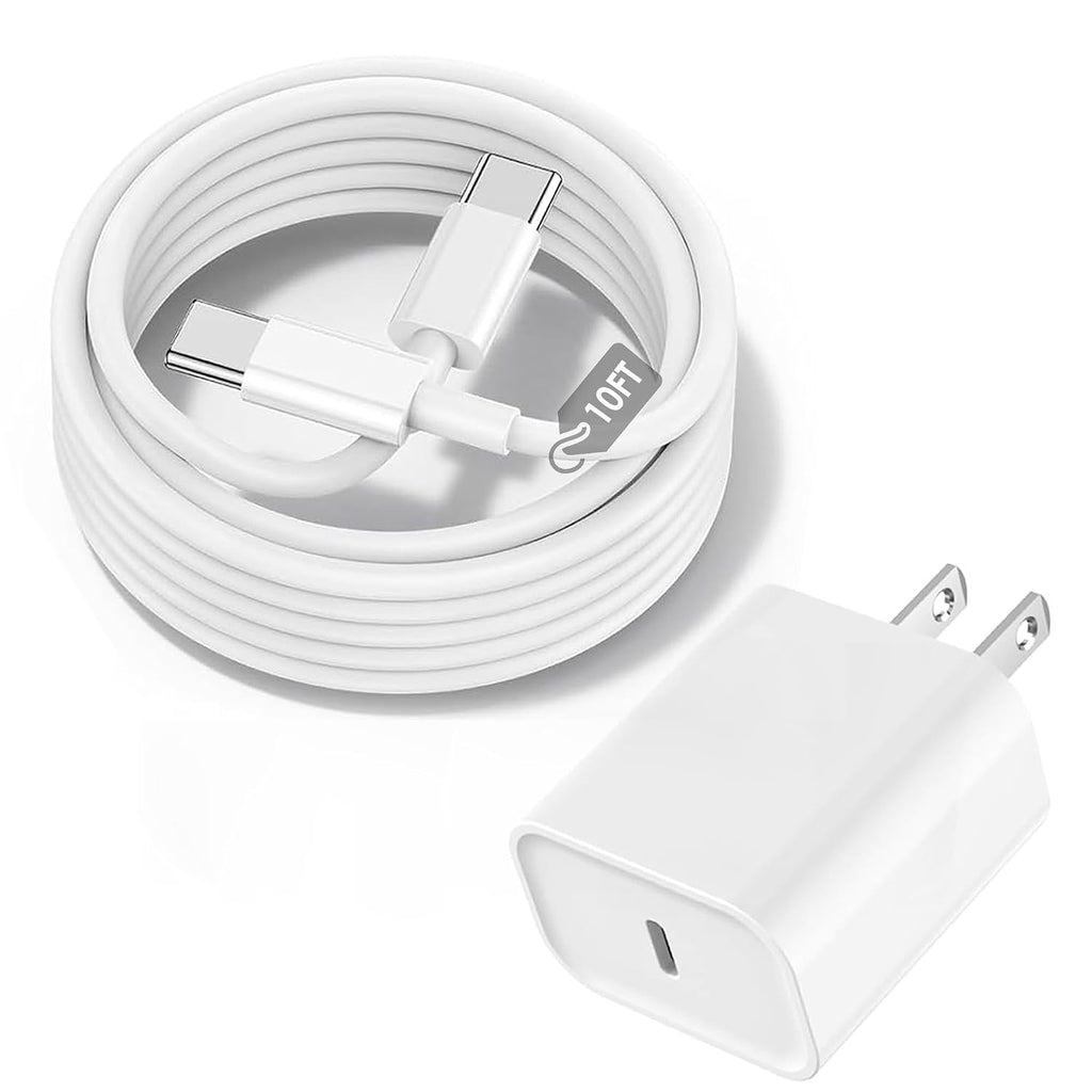 Cargador rápido para iPhone 17 16 15 de 10 pies, cargador de 20 W p...