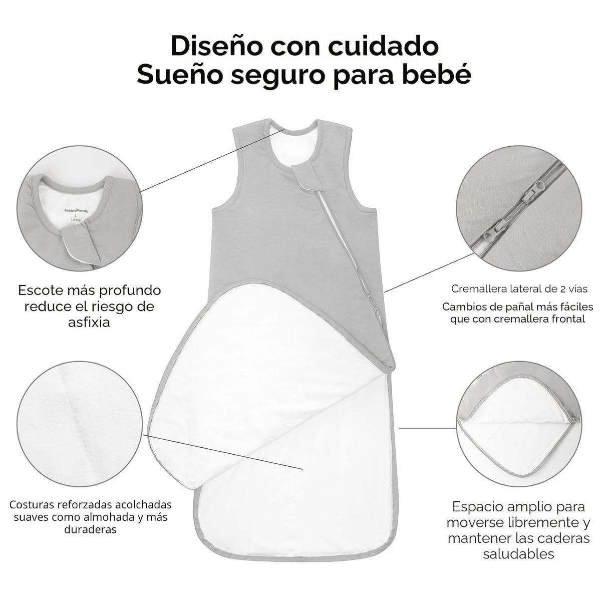 BubblePanda - Saco de dormir de rayón hecho de bambú, 0-6 meses, 1,...
