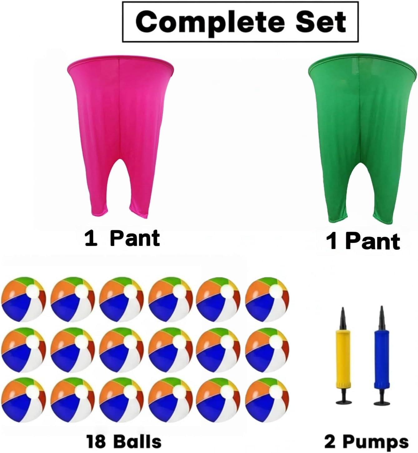 Juego de 22 piezas de pantalones de abuela para patio, juegos de Pascua, divertido juego de lanzamiento para adultos, incluye 2 bragas gigantes, 18 bolas inflables y 2 bombas, perfecto para formar