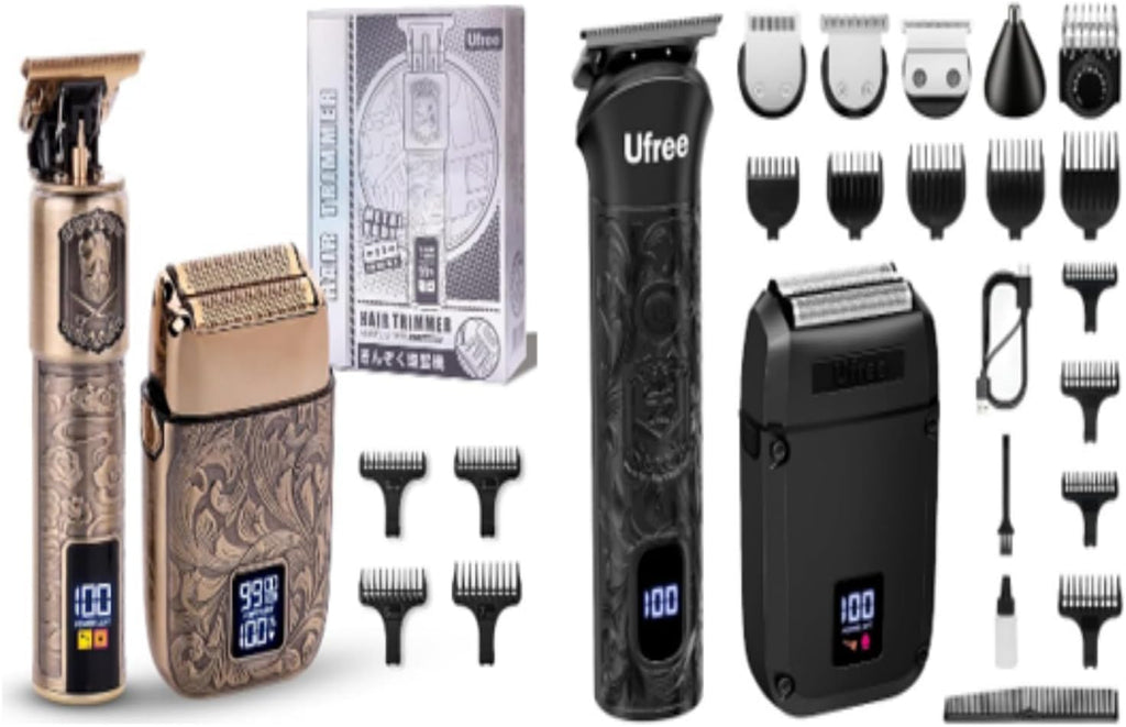 Ufree Recortadora de barba para hombres, afeitadora eléctrica de al...